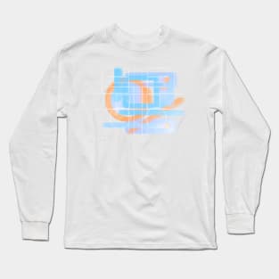 Blue abstract paint modern Long Sleeve T-Shirt